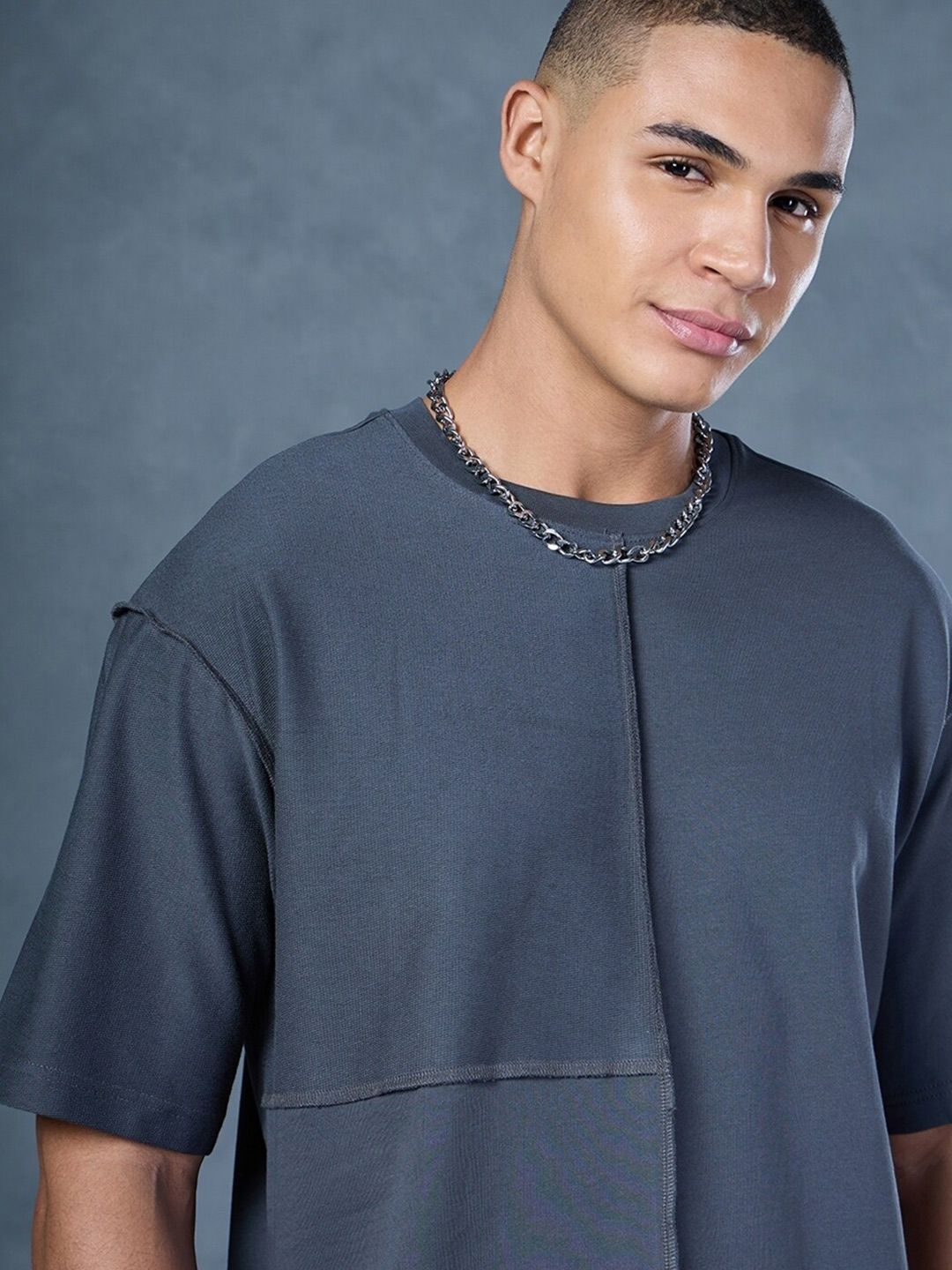 Bewakoof Drop-Shoulder Sleeves Oversized Cotton T-shirt