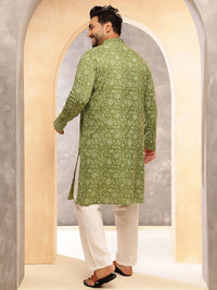 SOJANYA PLUS Floral Printed Mandarin Collar Straight Kurta