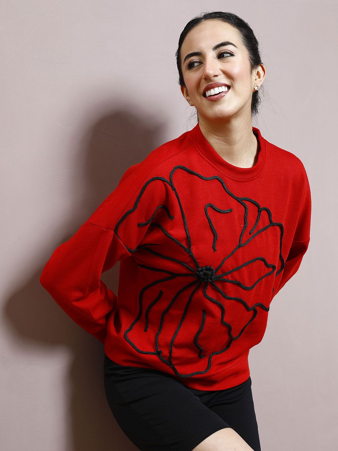 Athena Women Embroidered Pullover Sweatshirt