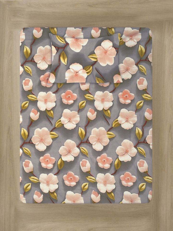 Myntra Elegant Homes Grey Dilengkapi 300 TC Single Cadar 7D Dengan 1 Sarung Bantal-225X150 cm