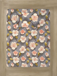 Myntra Elegant Homes Grey Dilengkapi 300 TC Single Cadar 7D Dengan 1 Sarung Bantal-225X150 cm