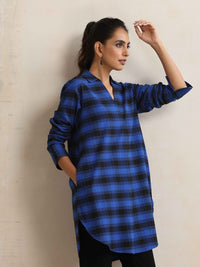 trueBrowns Checked Pleated Winter Top