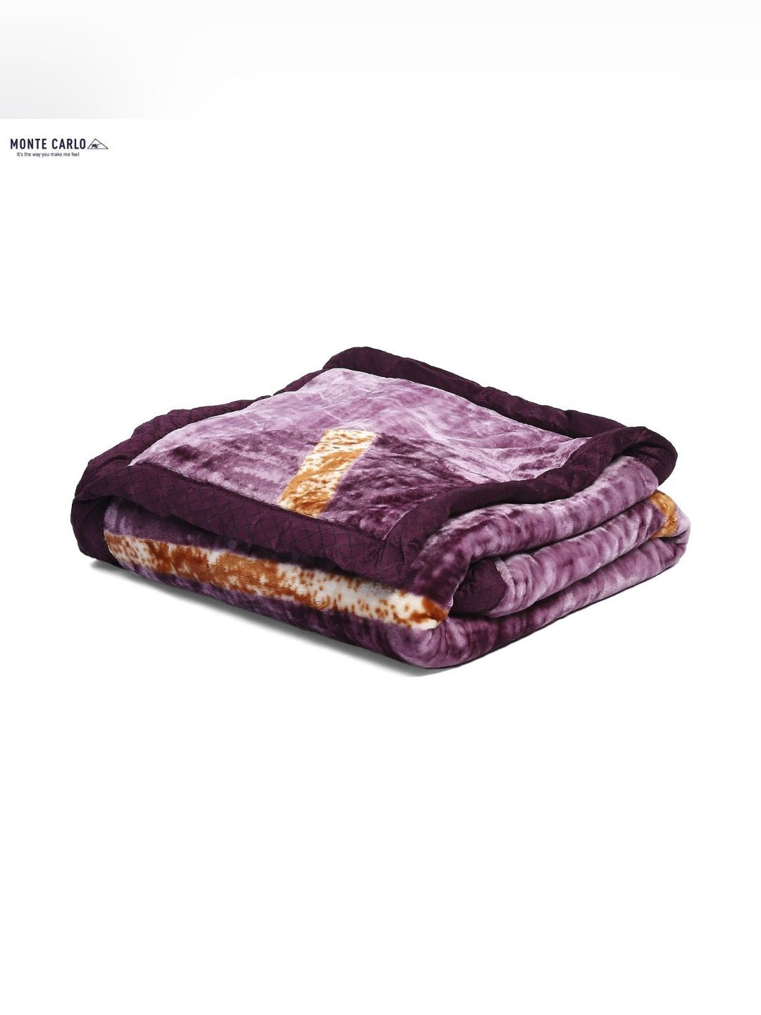 Monte Carlo Purple & Brown Abstract Printed Mild Winter 550 GSM Single Bed Blanket
