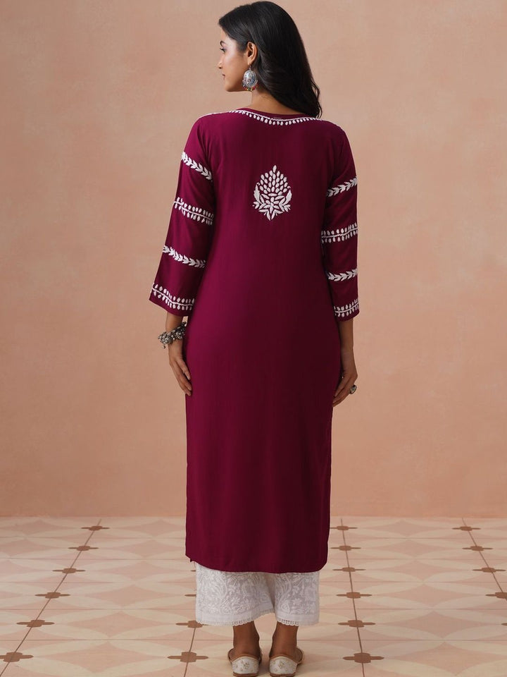 Rumah Wanita Chikankari Sulam Kurta Chikankari