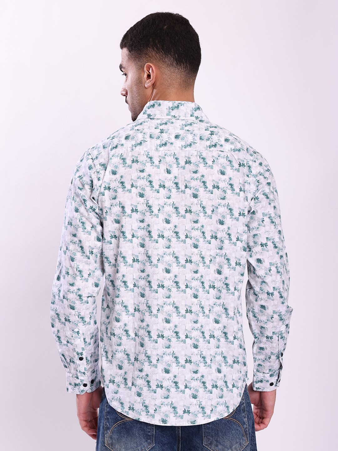 Bene Kleed Floral Printed Spread Collar Cotton Regular Fit Casual Shirt