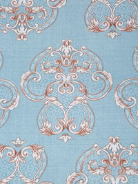 Aura Blue Ethnic Motifs Polycotton 300 TC Fitted King Fine Bedsheet dengan 2 Sarung Bantal-98 x 89 inci