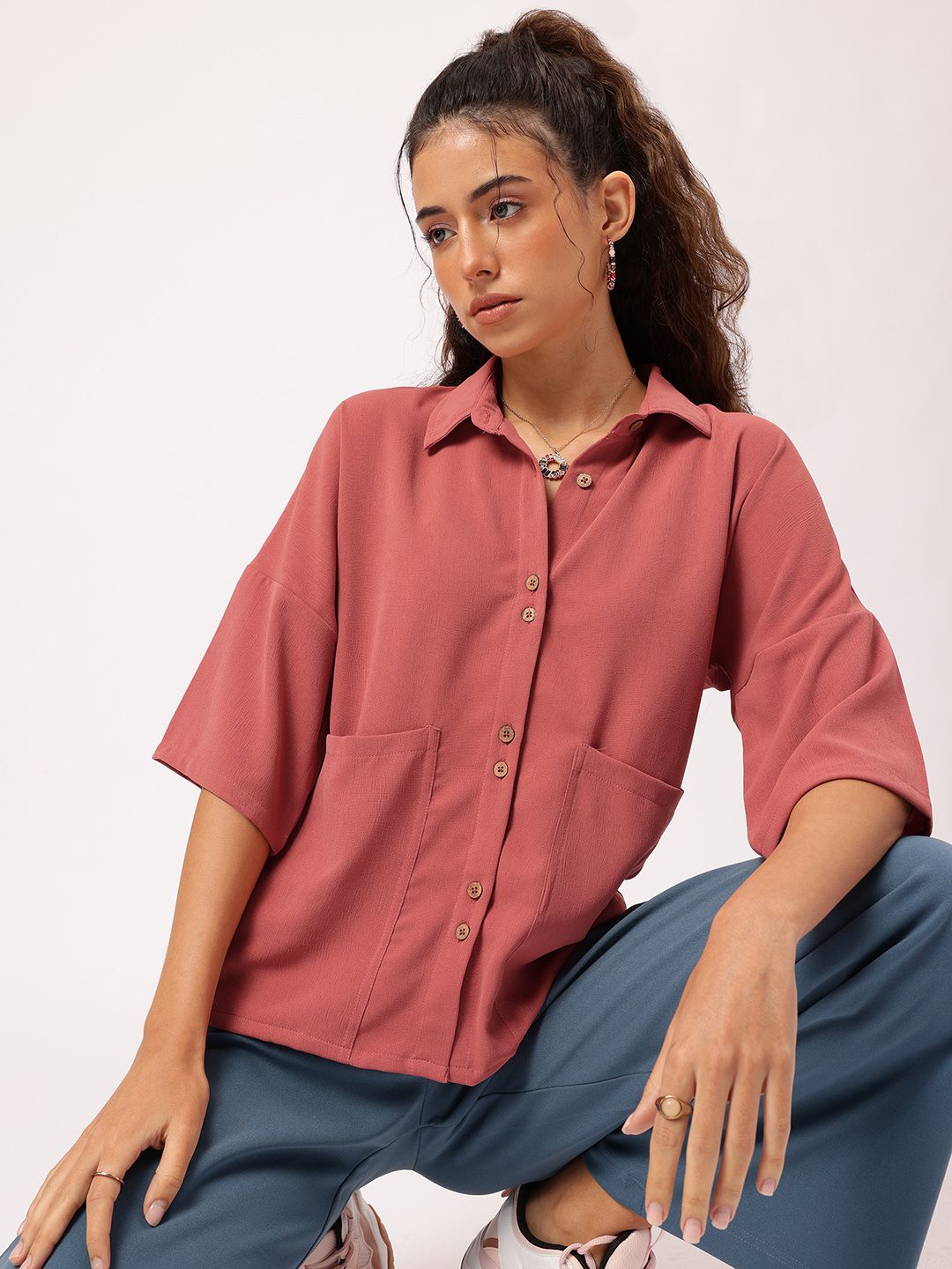 DressBerry Drop Sleeve Relaxed Shirt