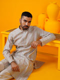 SOJANYA LUXE Ethnic Motifs Embroidered Mandarin Collar Straight Kurta With Trouser