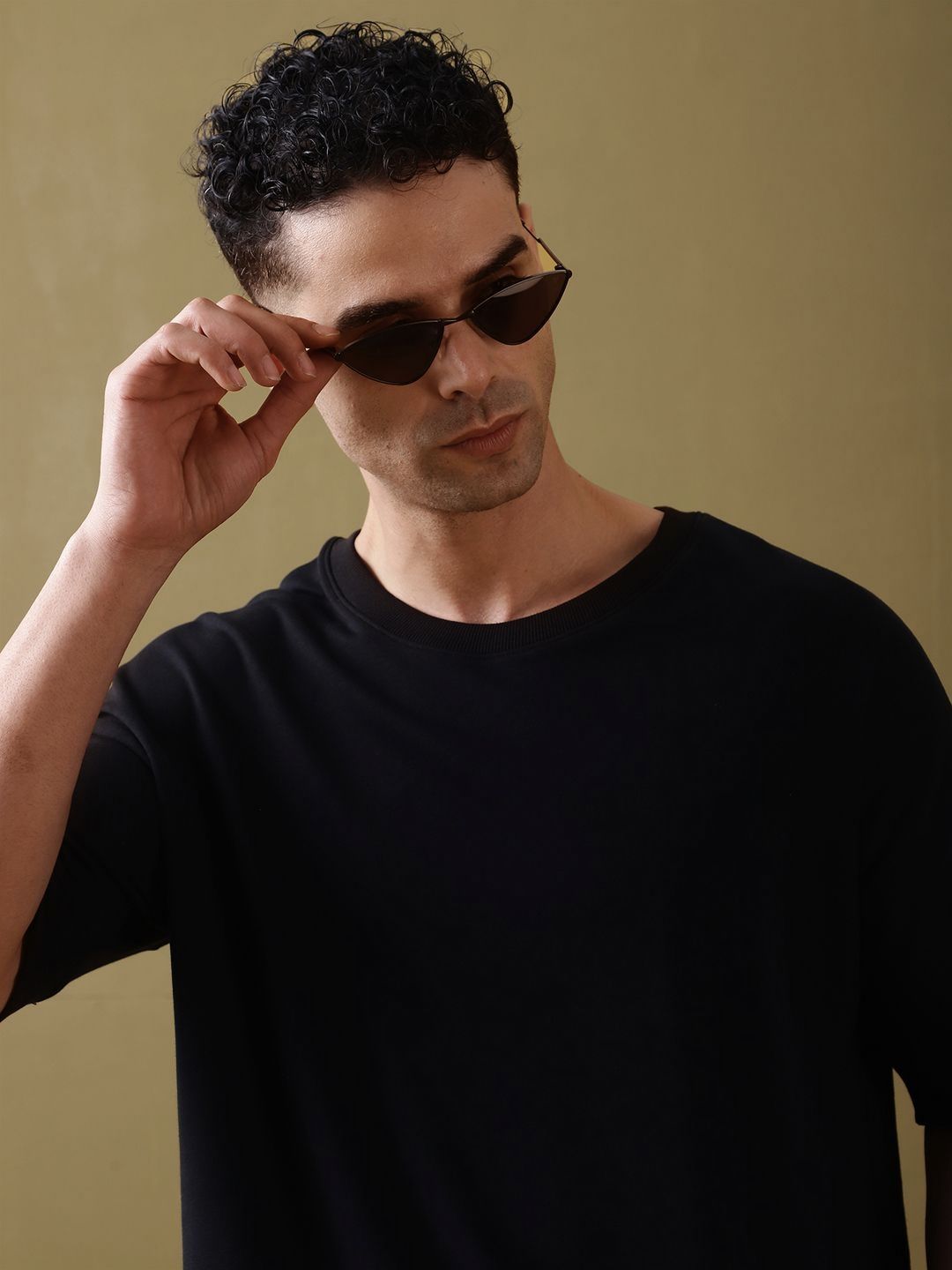 DILLINGER Men Solid Ultra Soft Drapey Oversized Drop Shoulder T-Shirt