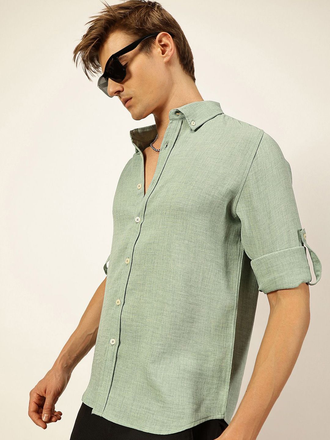 Thomas Scott Men Slim Fit Button-Down Collar Casual Shirt