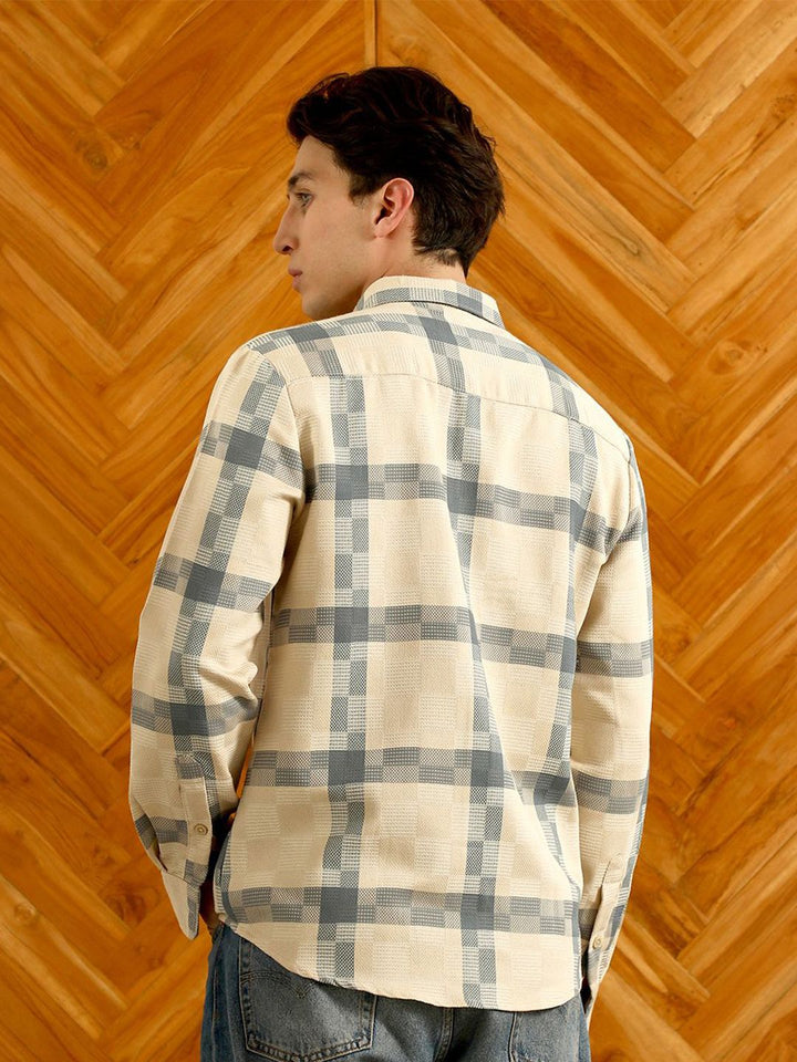 Campus Sutra Comfort Checked Spread Collar Casual Shirt