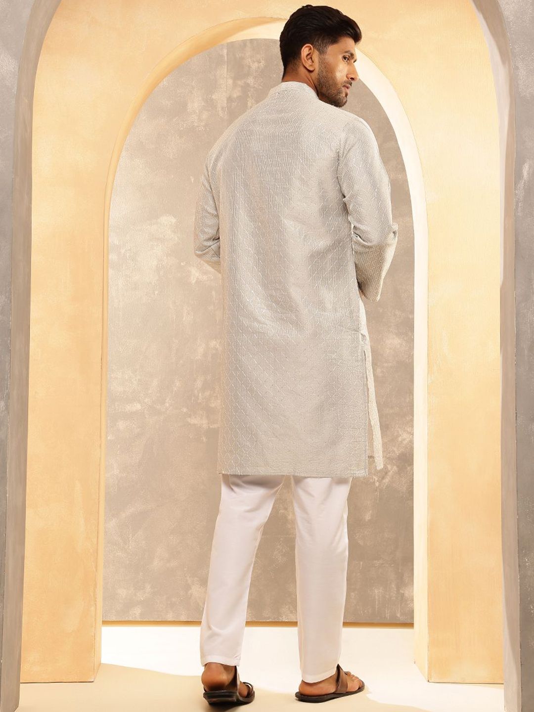 Anouk Men Embroidered Regular Thread Work Kurta with Pyjamas