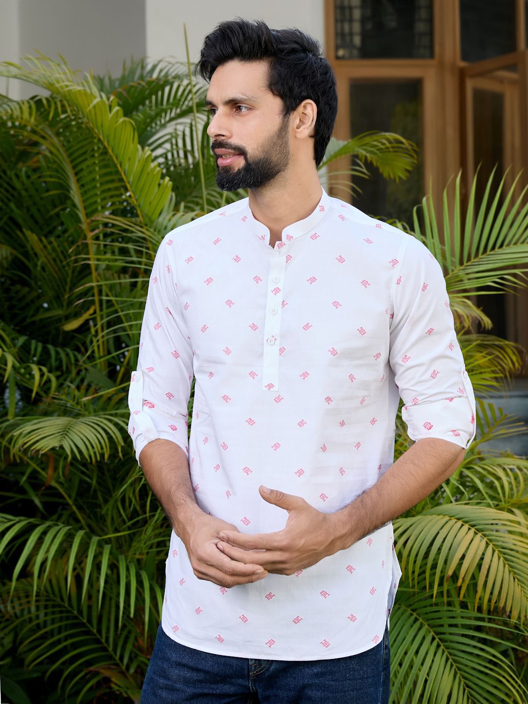 See Designs Men Quirky Printed Daily Cotton Straight Kurta