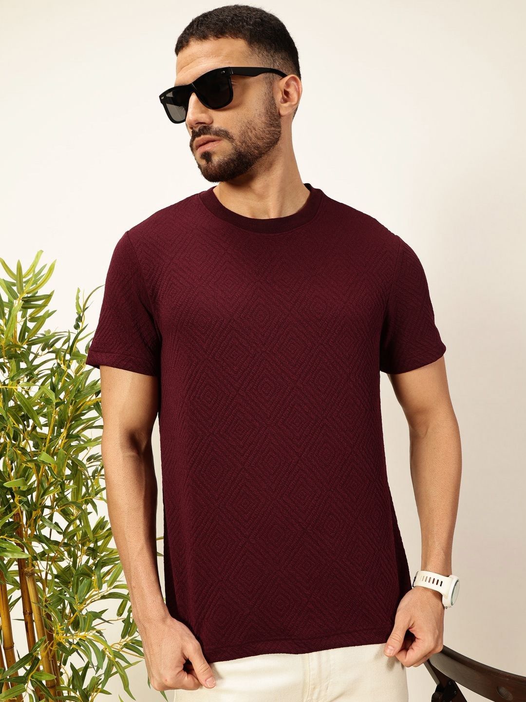 Thomas Scott Men Anti Odour Solid Round Neck T-Shirt