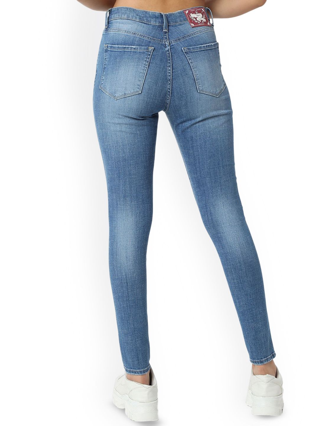 SPYKAR Women Super Skinny Fit High-Rise Mildly Distressed Light Fade Jeans
