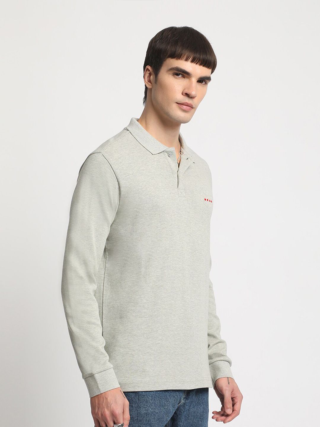 THE BEAR HOUSE Slim Fit Polo Collar Cotton T-shirt