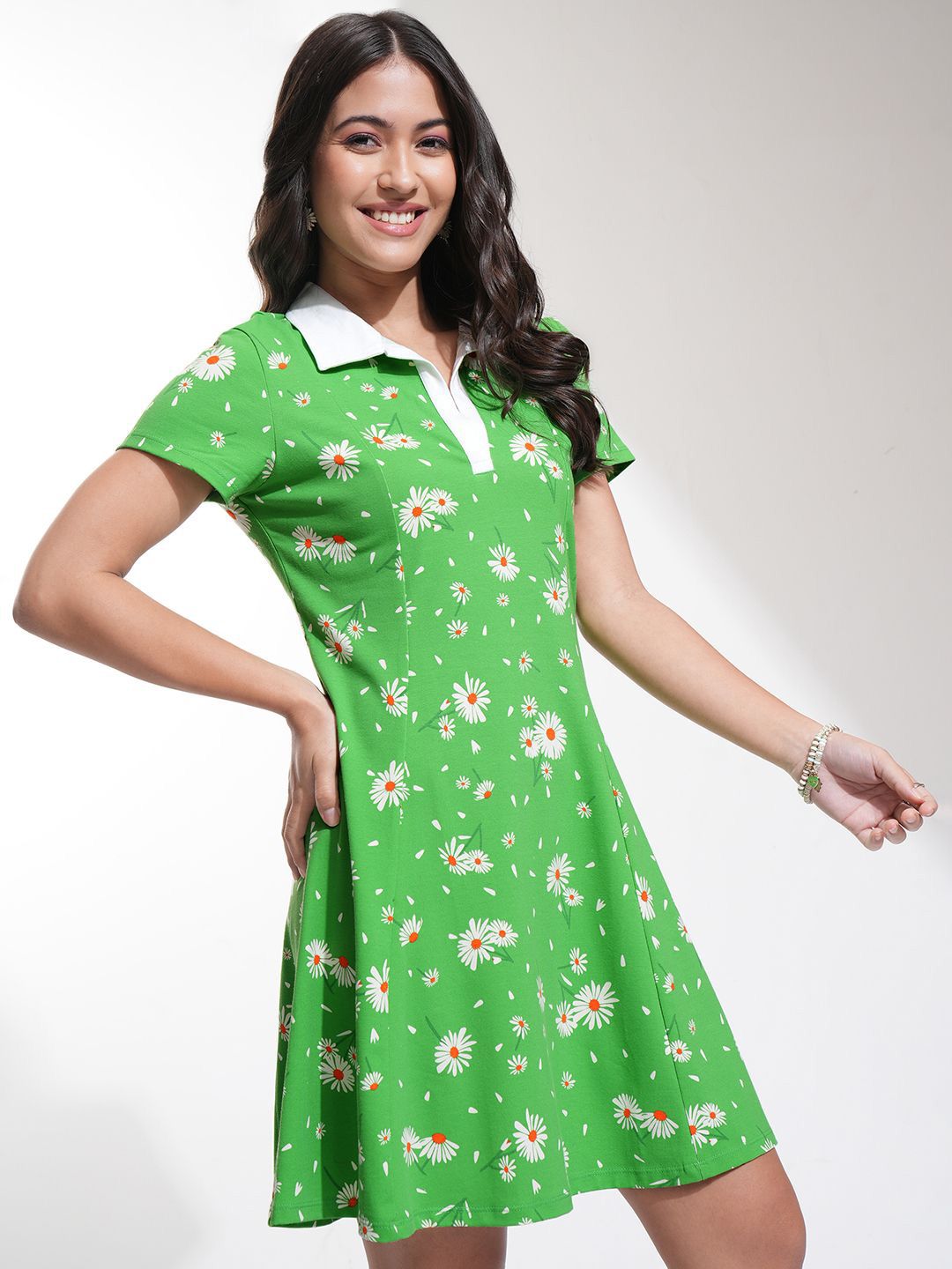 Tokyo Talkies Floral Printed A-Line Mini Dress