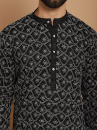 Anouk Ethnic Motifs Mandarin Collar Long Sleeves Pure Cotton Kurta Set