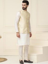SOJANYA Mandarin Collar Kurta with Churidar With Nehru jacket
