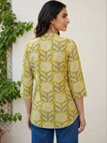 Mamicha Floral Print Mandarin Collar Top