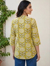 Mamicha Floral Print Mandarin Collar Top
