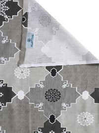 KLOTTHE Grey Geometric Cotton Single Bedsheets