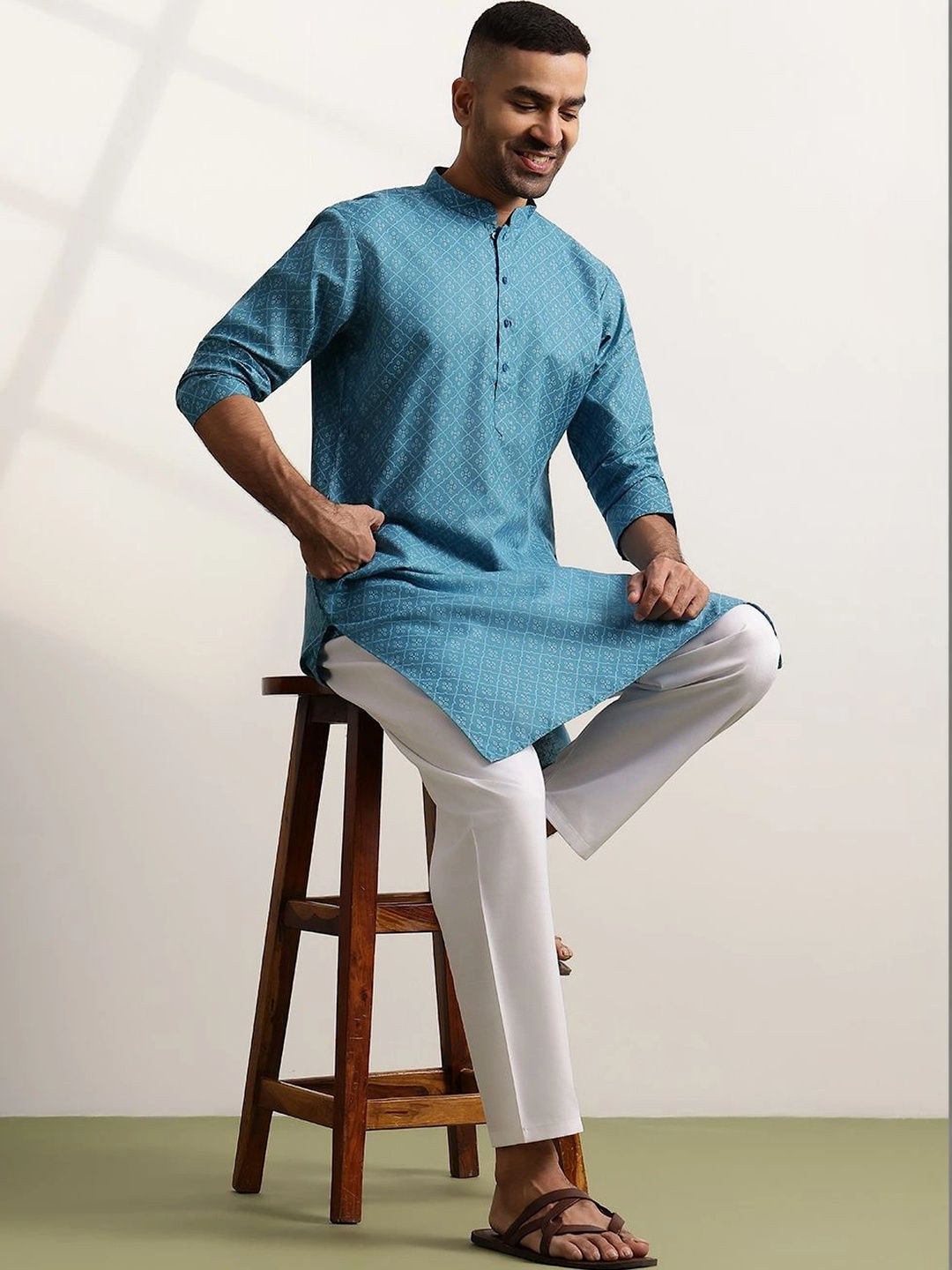 Anouk Men Printed Regular Kurta with Pyjamas