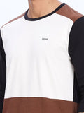 ADRO Lelaki Colourblocked Round Neck Cotton T-shirt