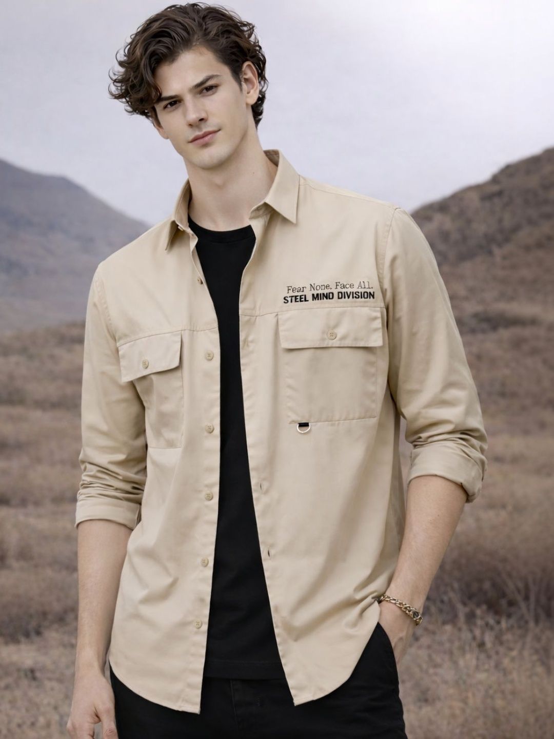 ADRO Classic Printed Cotton Twill Cargo Baju Kasual