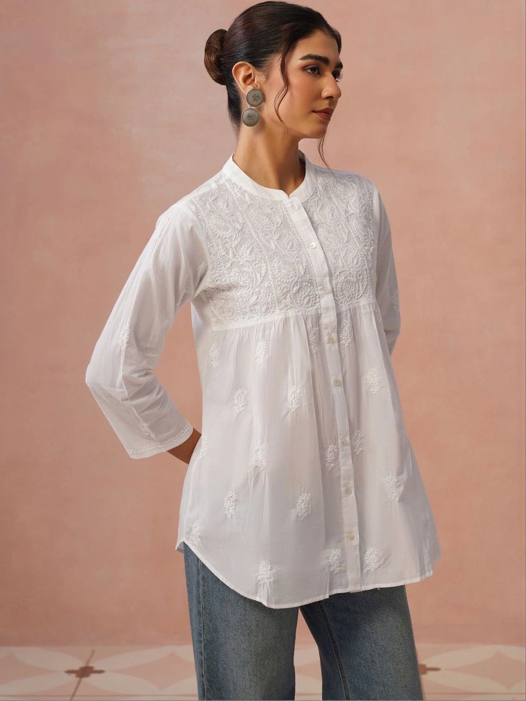 House of Chikankari Women Straight Casual Shirt