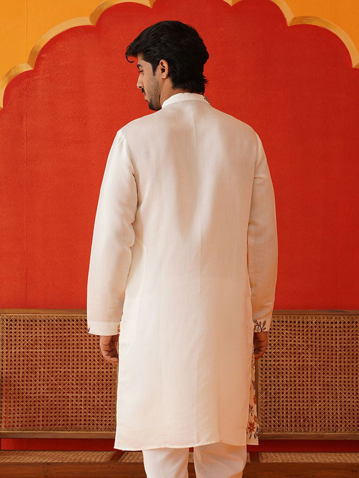 Jompers Floral bersulam Chikankari Straight Kurta