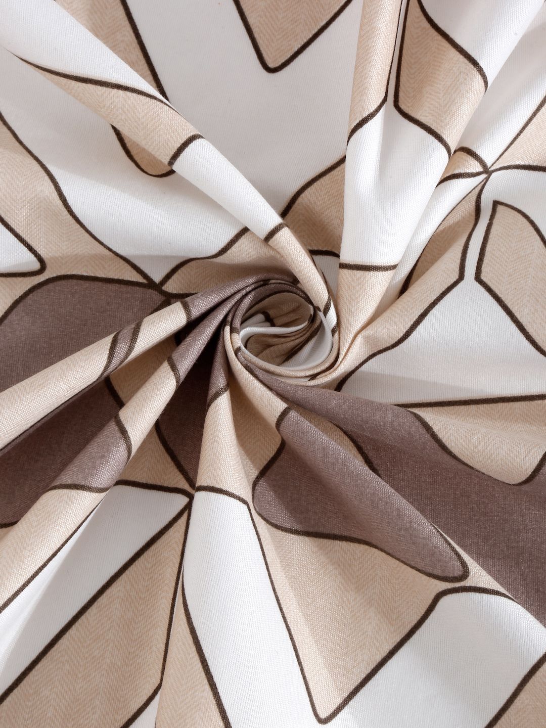 Aura Peach Geometric Cotton 300 TC King Cadar Halus dengan 2 Sarung Bantal-98 x 89 inci