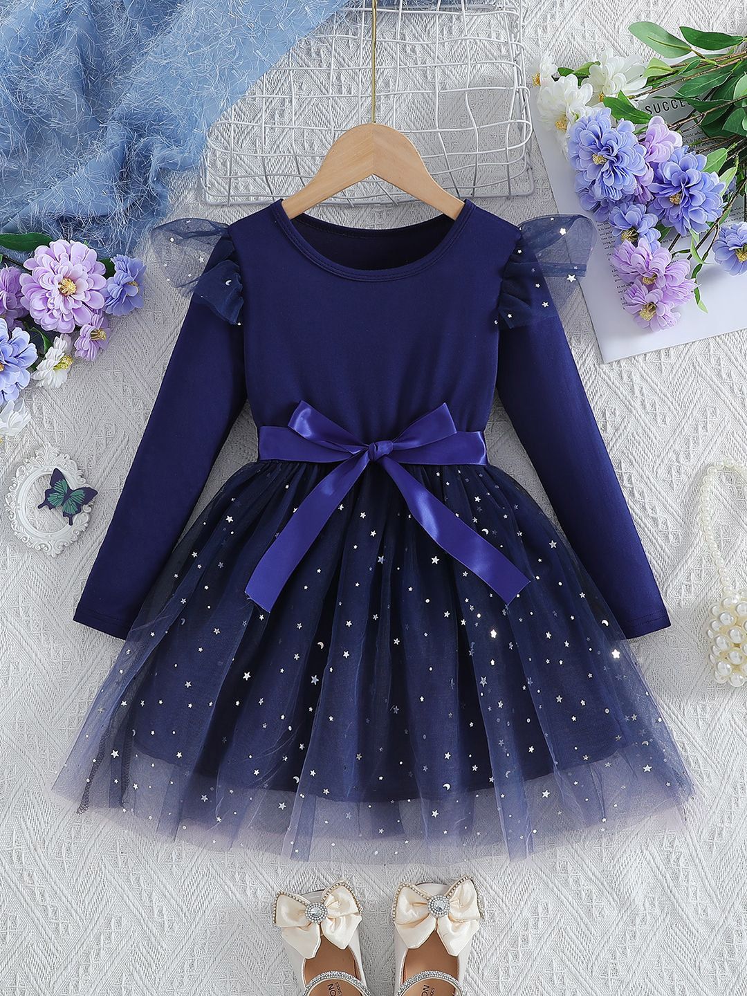 YK Embellished Fit & Flare Dress