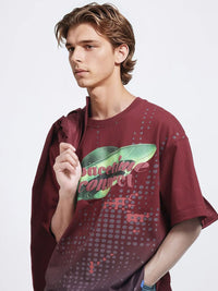 RARE RABBIT Men Printed Raw Edge T-shirt