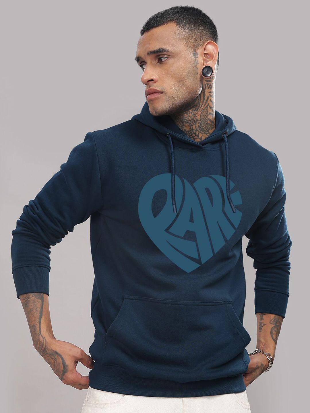ADRO Men Printed Hooded Sweatshirt