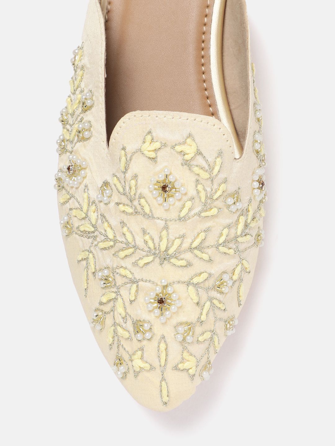 House of Pataudi Floral Embroidered Mules