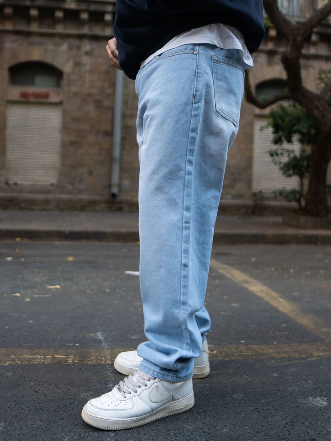 Powerlook Men Sky Blue Baggy Fit Denim Jeans