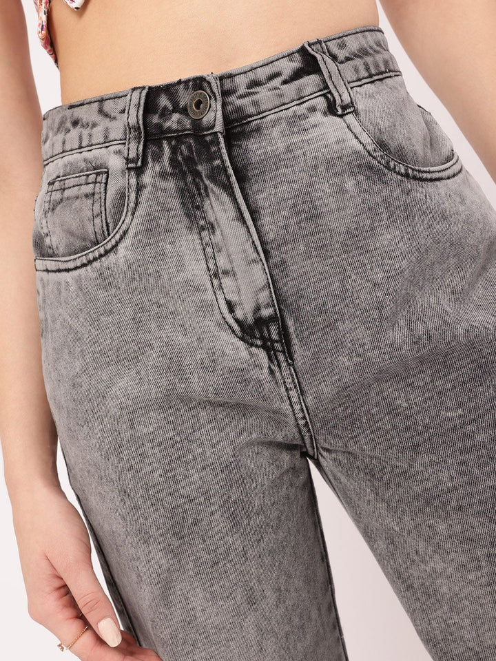 DressBerry Women Grunge Vibe Ripped Straight Jeans