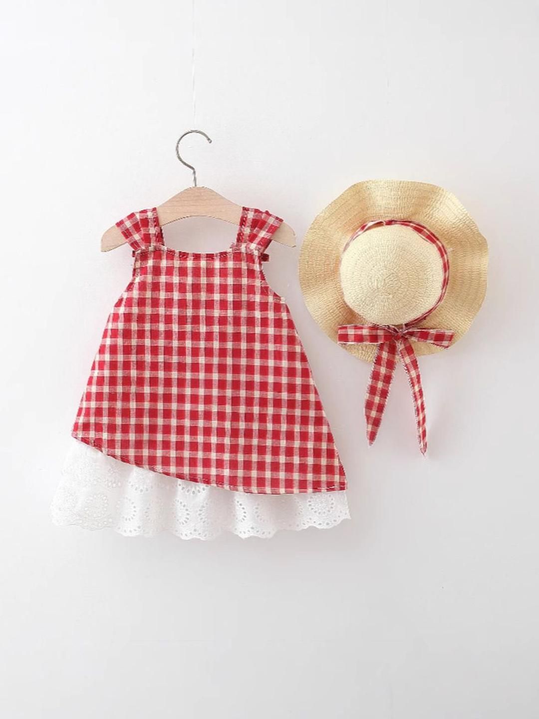 YK Checked A-Line Dress