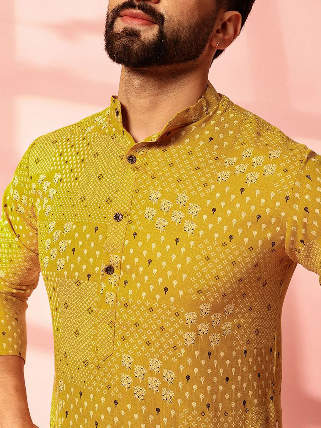 Anouk Men Bandhani Printed Regular Kurta with Pyjamas