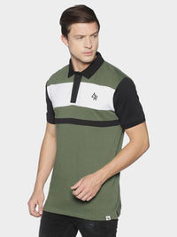 ADRO Men Colourblocked Polo Collar T-shirt