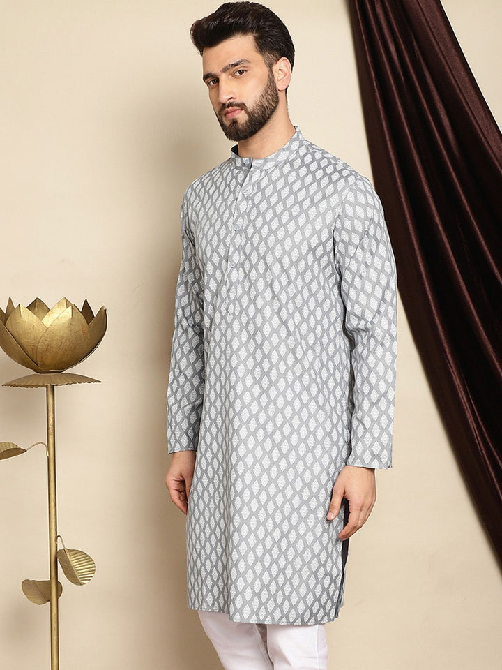 Anouk Ethnic Motifs Printed Mandarin Collar Long Sleeves Kurta