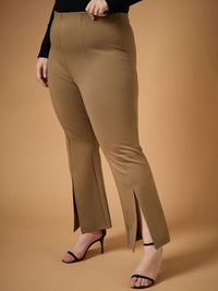 SASSAFRAS Curve Women Comfort Slim Fit High-Rise Trousers