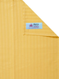 Myntra Elegant Homes Yellow Striped 300 TC King Bedsheet dengan 2 Sarung Bantal