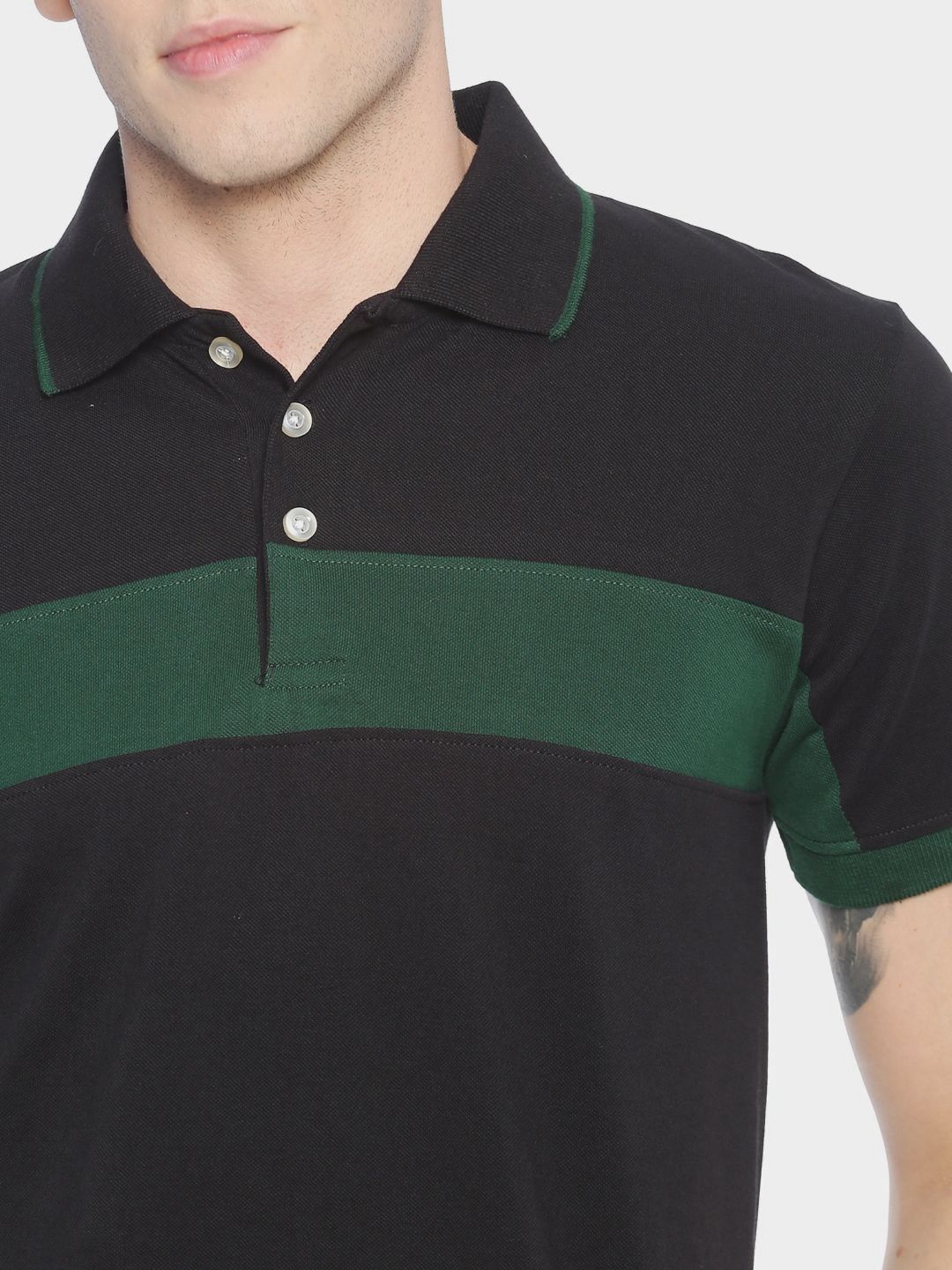 ADRO Men Colourblocked Polo Collar T-shirt