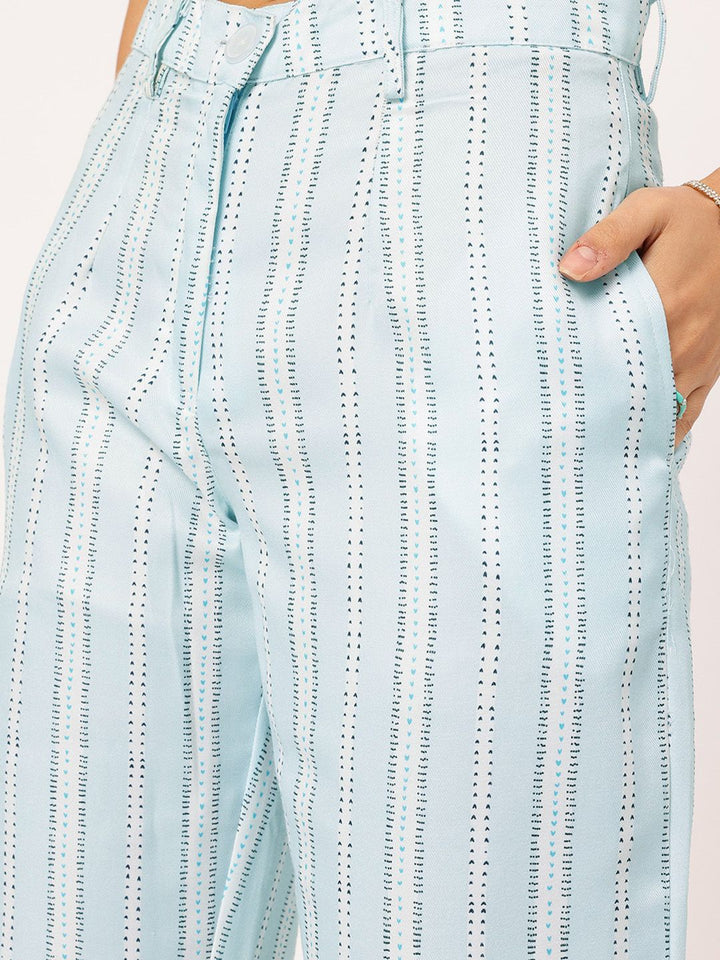 DressBerry Summer Vibes Striped Tie-Up Front Crop Co-Ords