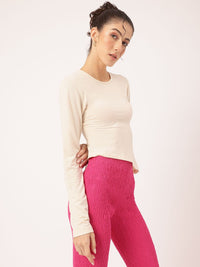 DressBerry Enchanted Soiree Textured Backless Top with Asymmetric Hem