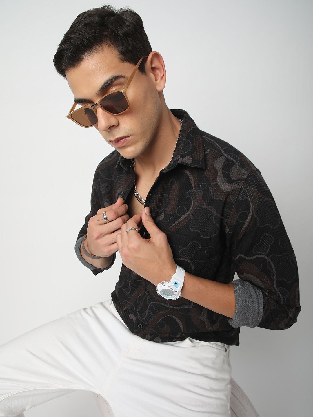 VASTRADO Men Classic Slim Fit Opaque Casual Shirt