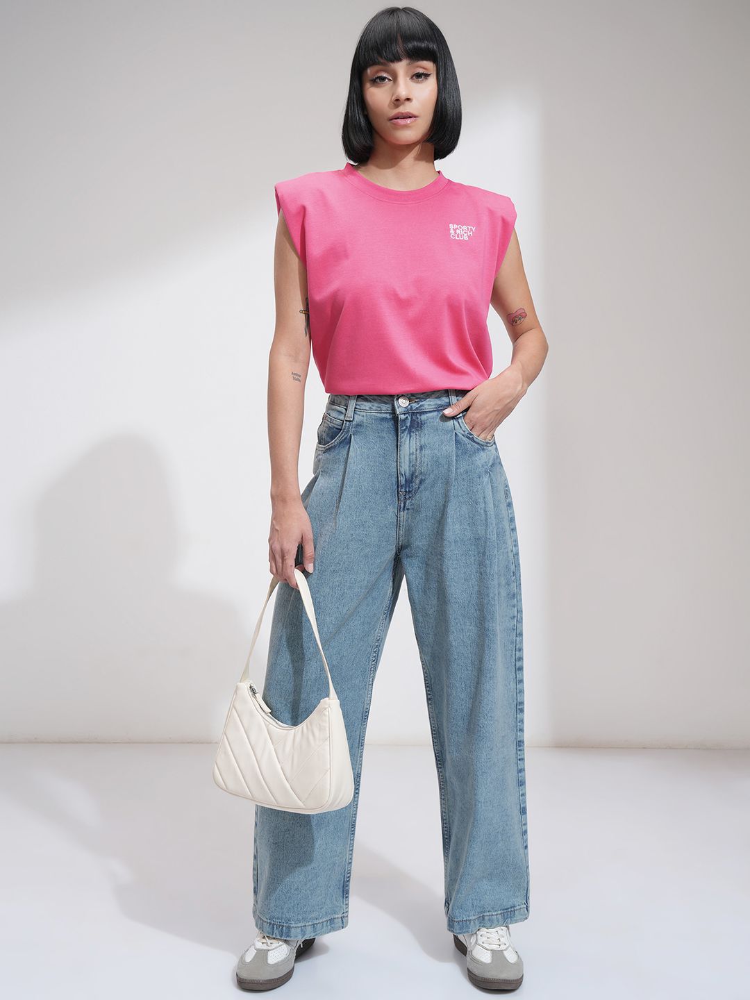 Street By Tokyo Talkies Women Chest Printed Relaxed Fit Top