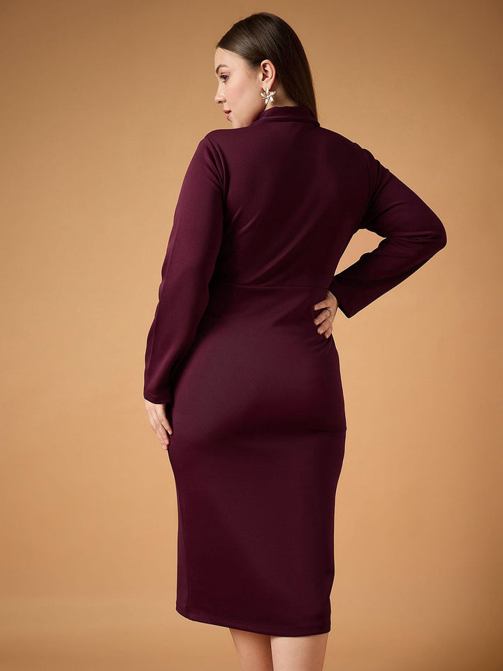 SASSAFRAS Curve Scuba Bodycon Midi Dress